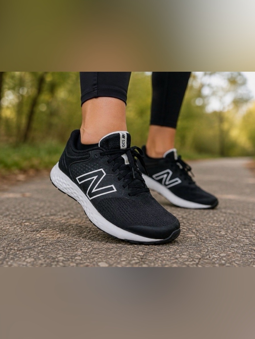 New Balance 520 V7 Women's Black and White Athletic Running Shoes